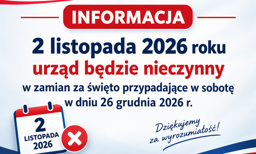 Zdjęcie do 2 listopada 2026 roku urząd będzie nieczynny