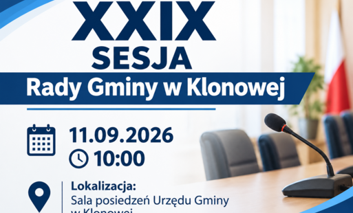 Zdjęcie do XXIX sesja Rady Gminy w Klonowej